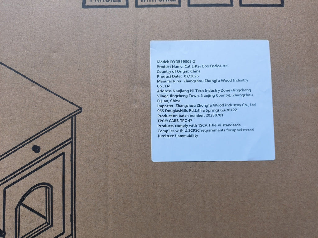 Wooden Pet House Cat Litter Box Enclosure - White