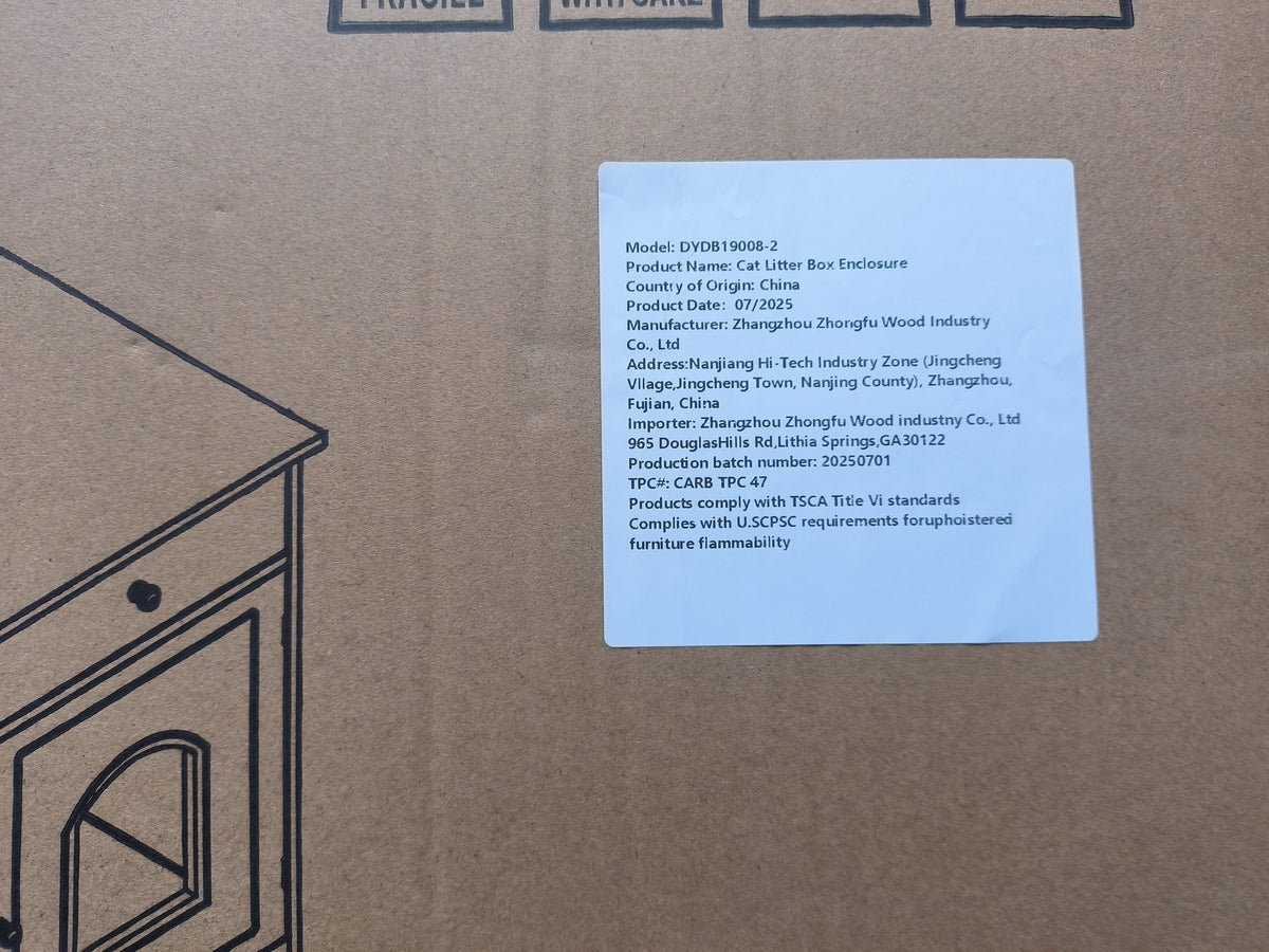 Wooden Pet House Cat Litter Box Enclosure - White