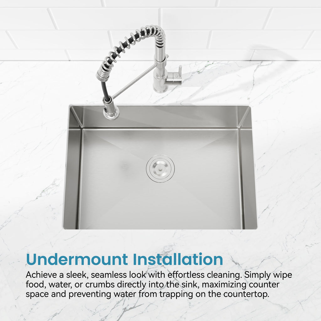 Stainless Steel Kitchen Sink - 27"x19" Undermount