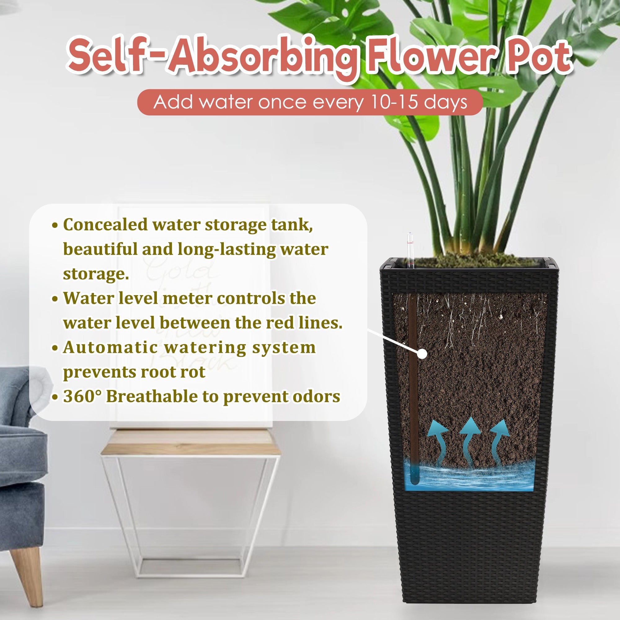 30 in Tall Large Flower Pots Planter