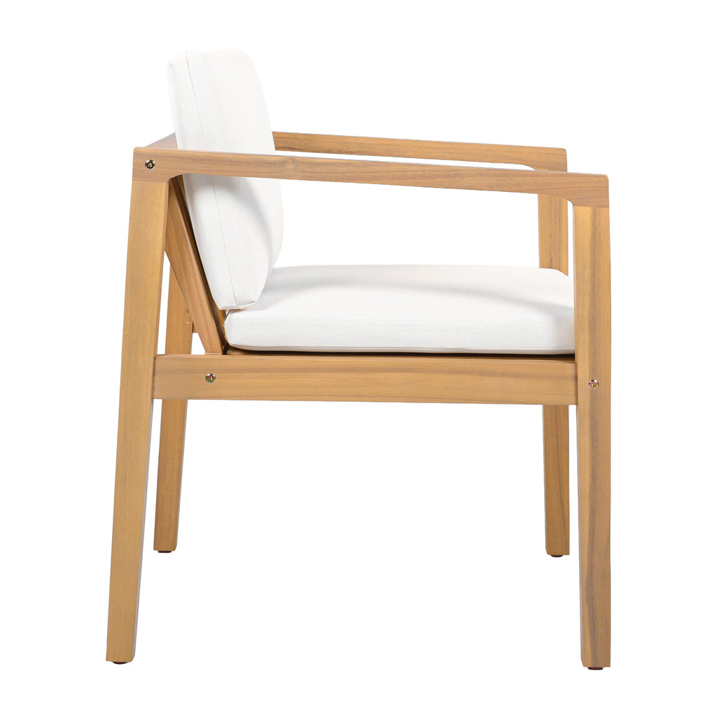 Outdoor Dining Chairs Set of 2 with Acacia Wood Frame