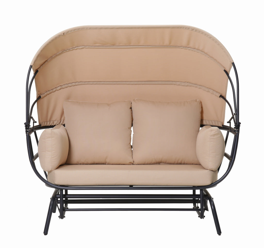 2-Person Outdoor Swing Chair with Adjustable Canopy