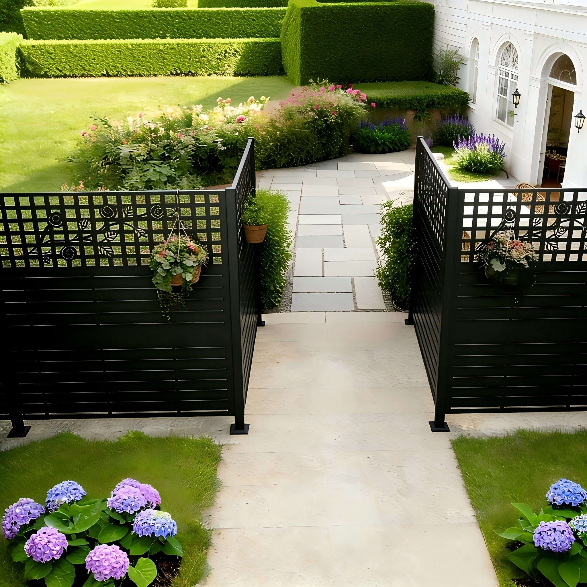 W48'' x H47.3'' x 2 Panels Metal Privacy Screen