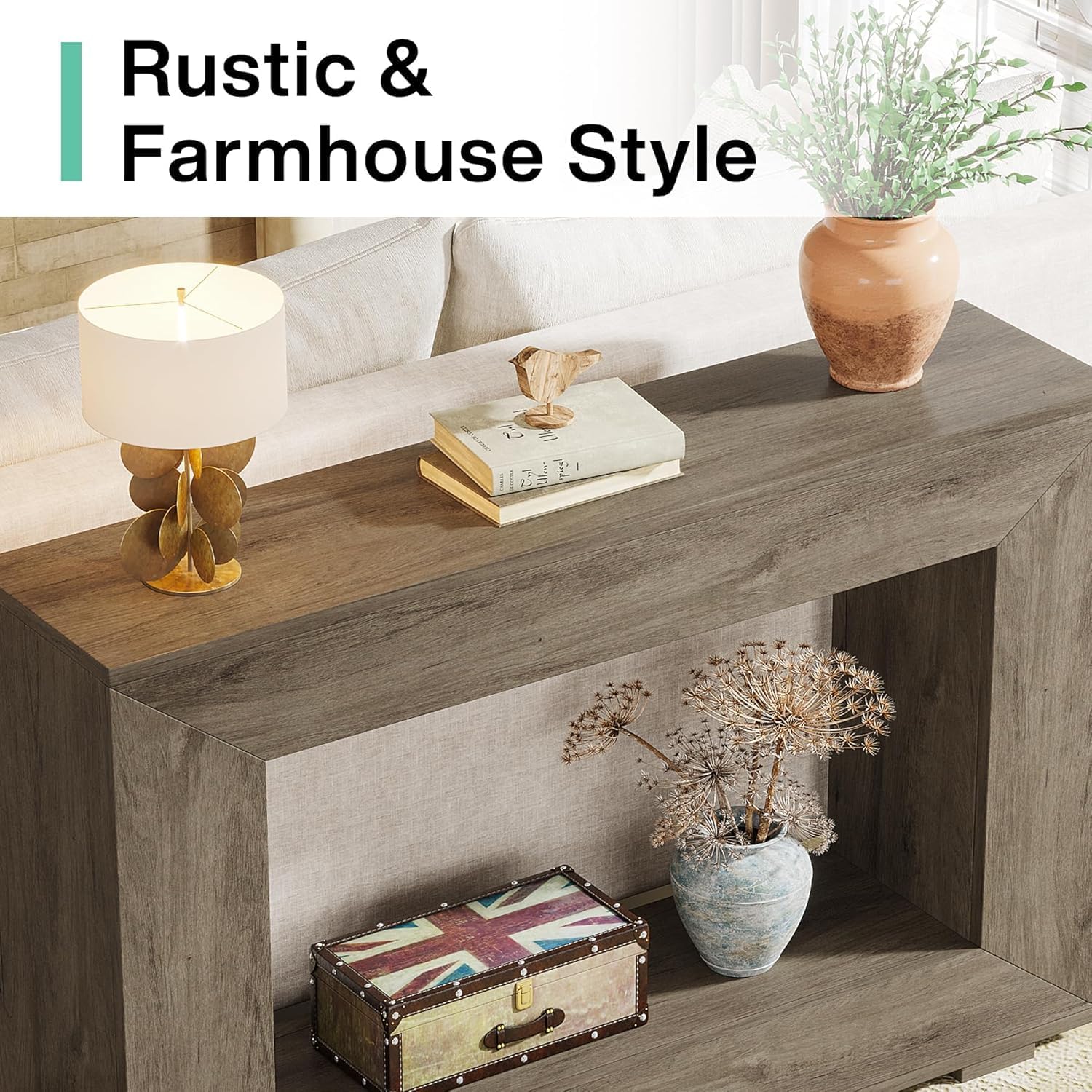 47” Farmhouse Console Table with Storage