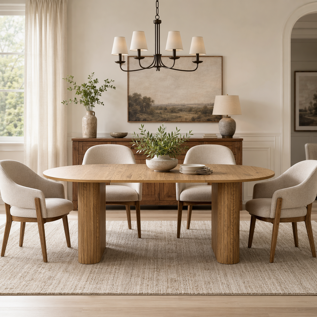 70.8" Oval Kitchen Table for 4-8 Persons