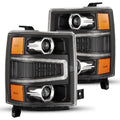 AlphaRex 14-15 Chevy 1500 PRO-Series Projector Headlights Black w/ Sequential Signal &  DRL 880245 *Discontinued