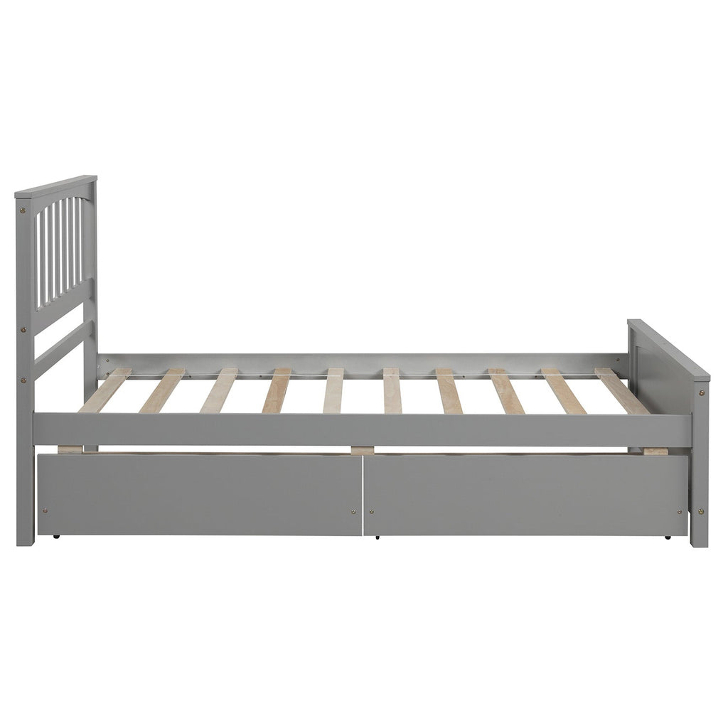 Twin Size Platform Bed with Two Drawers