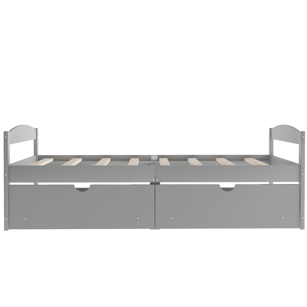 Twin Size Platform Bed With Two Drawers