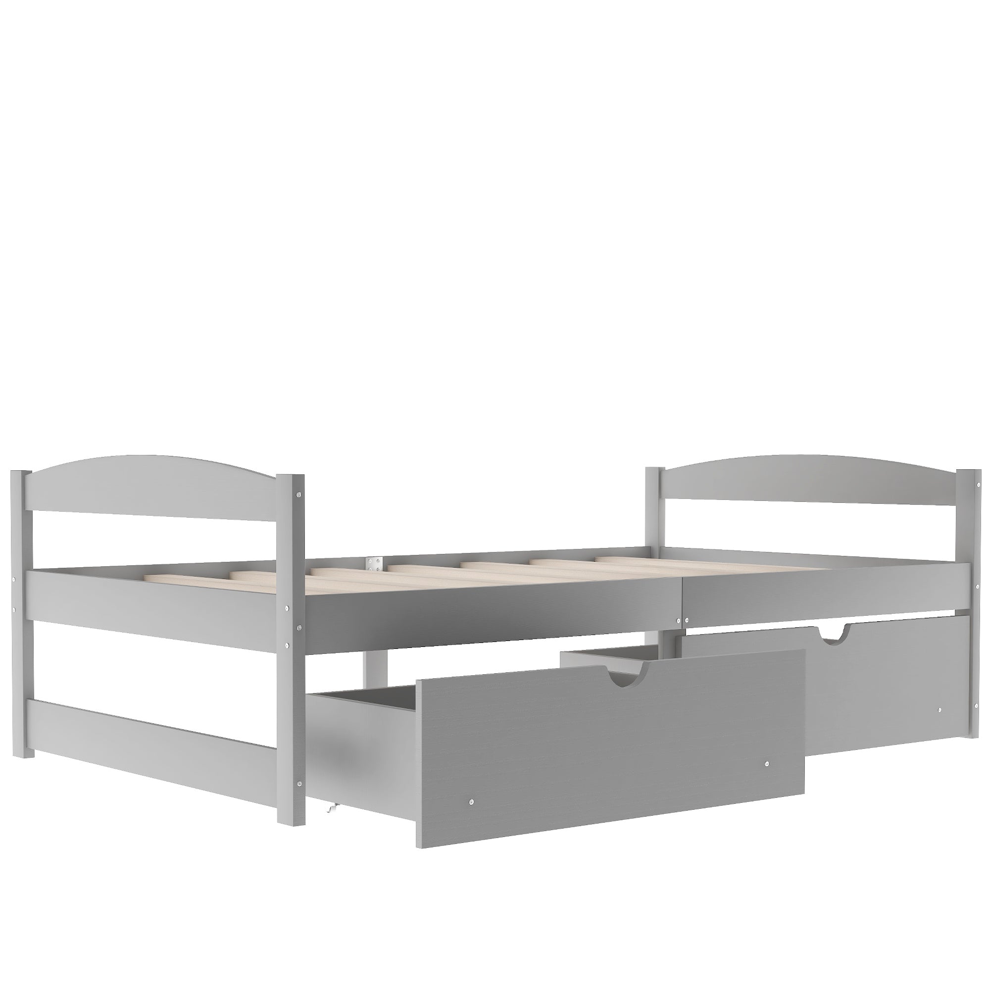 Twin Size Platform Bed With Two Drawers