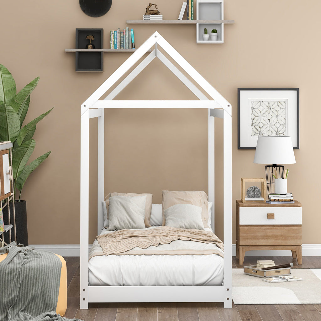 Twin Size Wooden House Bed