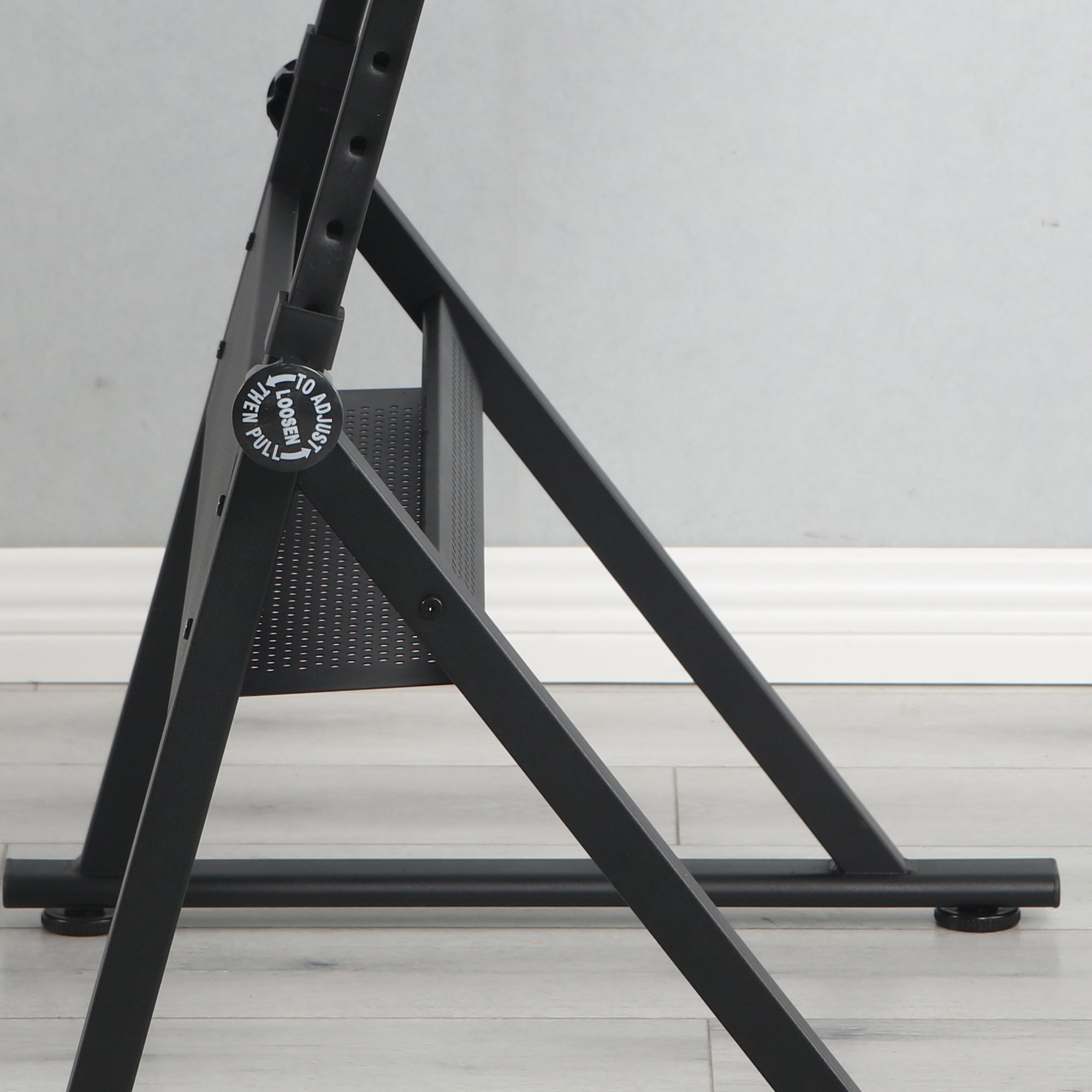 Black Adjustable Tempered Glass Drafting Table with Chair