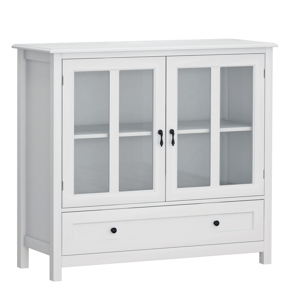 Buffet Storage Cabinet with Double Glass Doors