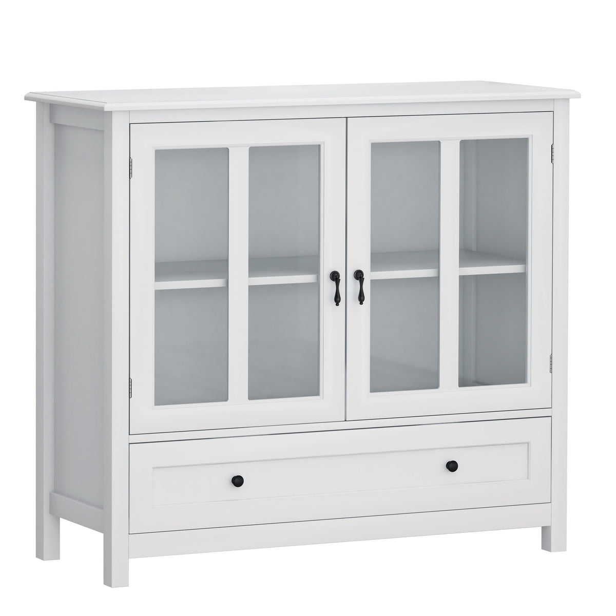 Buffet Storage Cabinet with Double Glass Doors