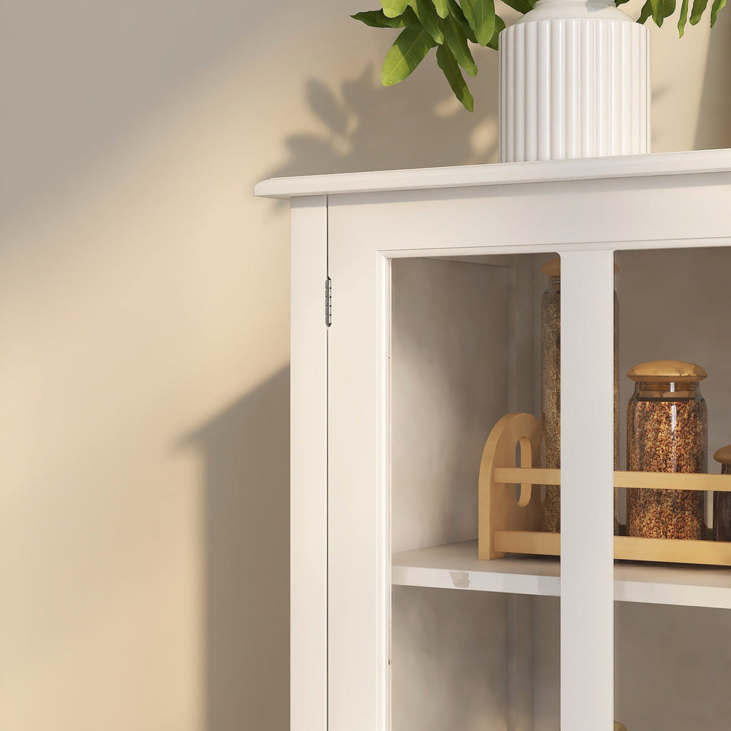 Buffet Storage Cabinet with Double Glass Doors