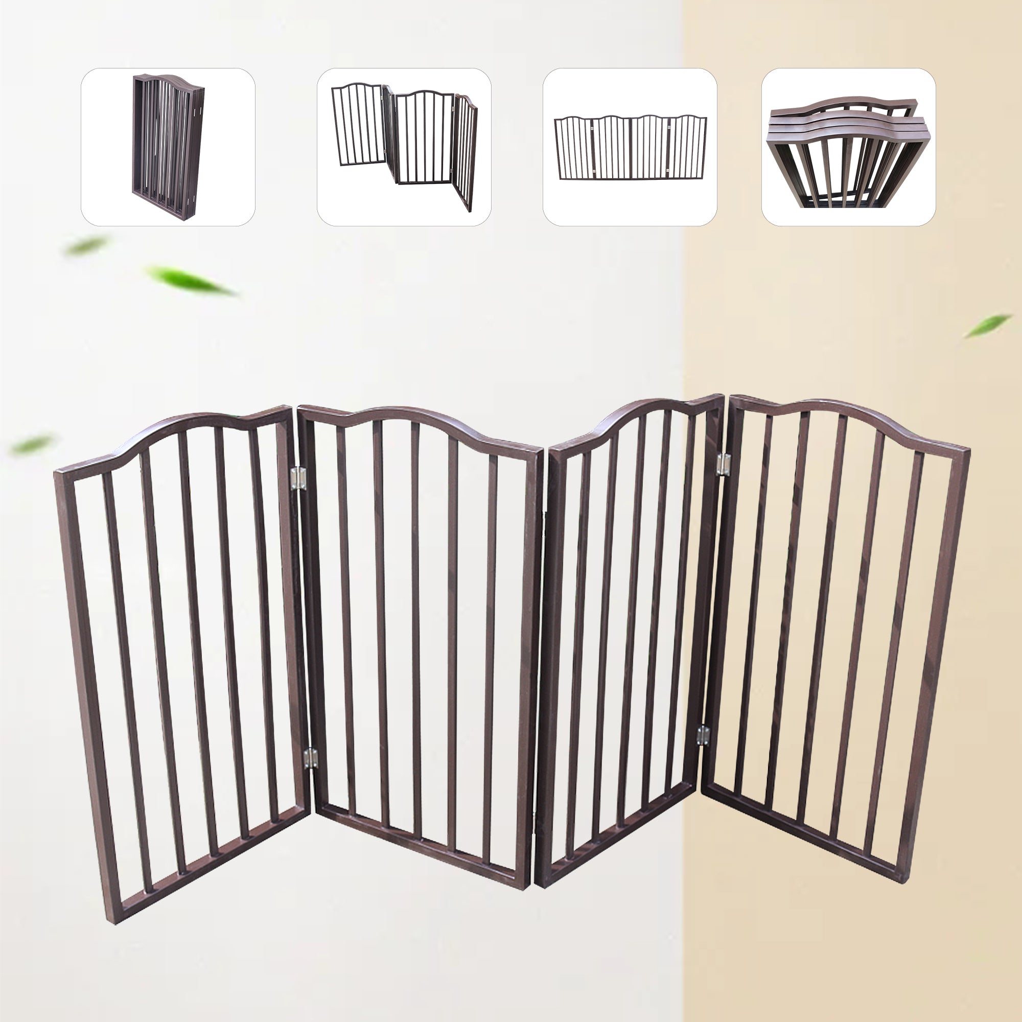 Freestanding Folding Pet Gate for Doorways and Stairs
