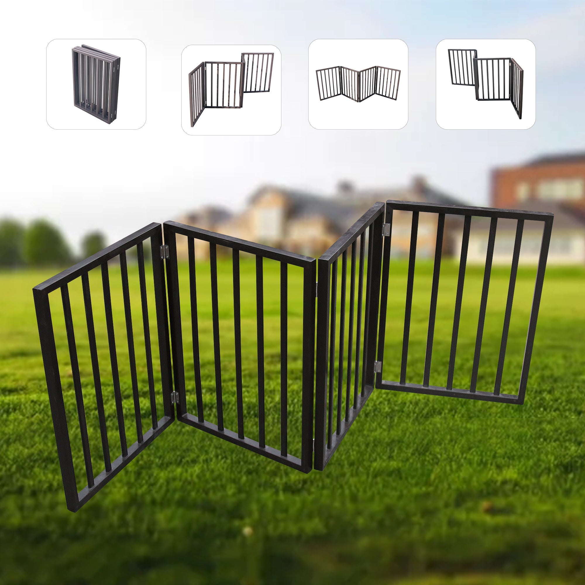 Pet Gate - Freestanding, Folding Dog Gate for Doorways and Stairs