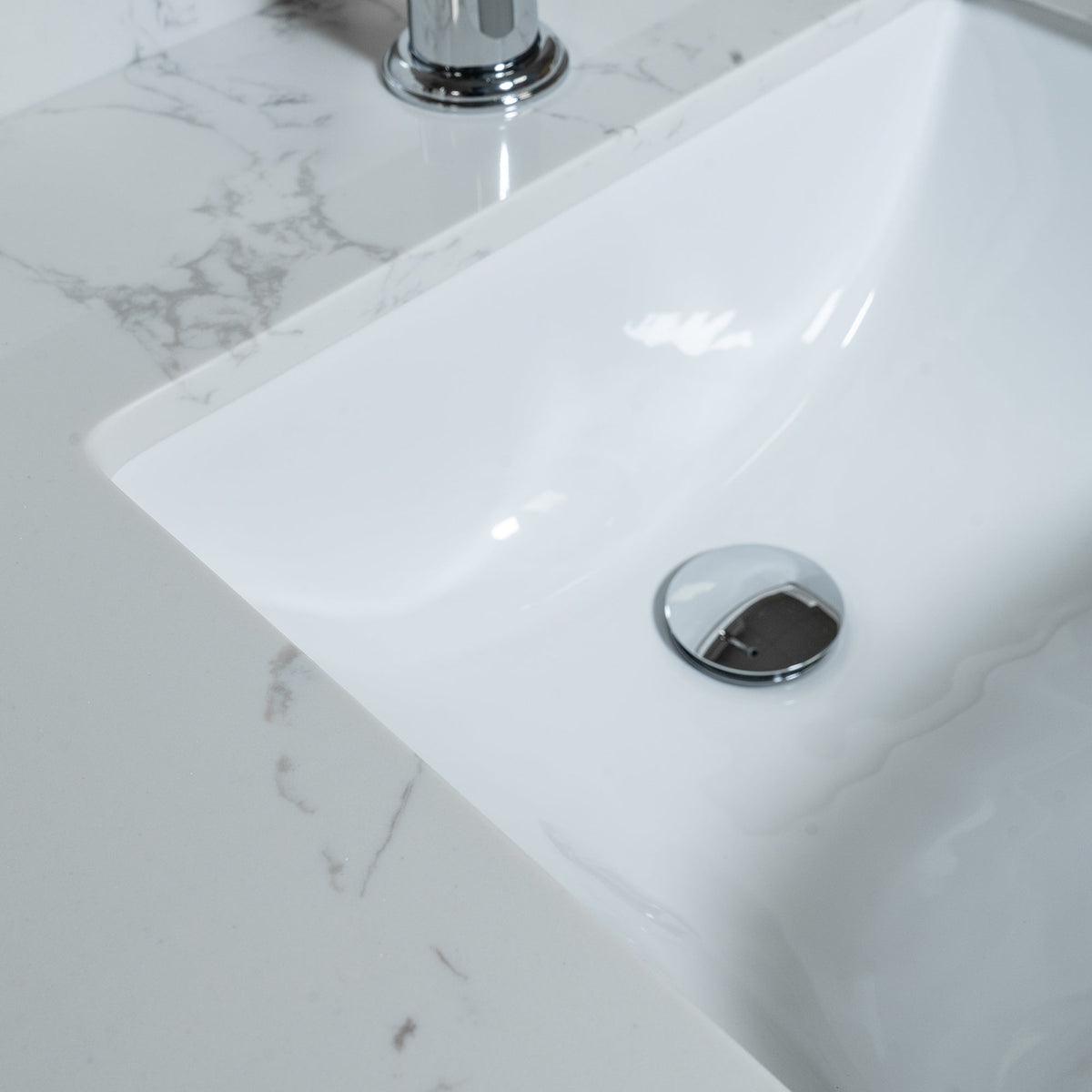 Montary 37-Inch Bathroom Vanity Top in Stone Carrara