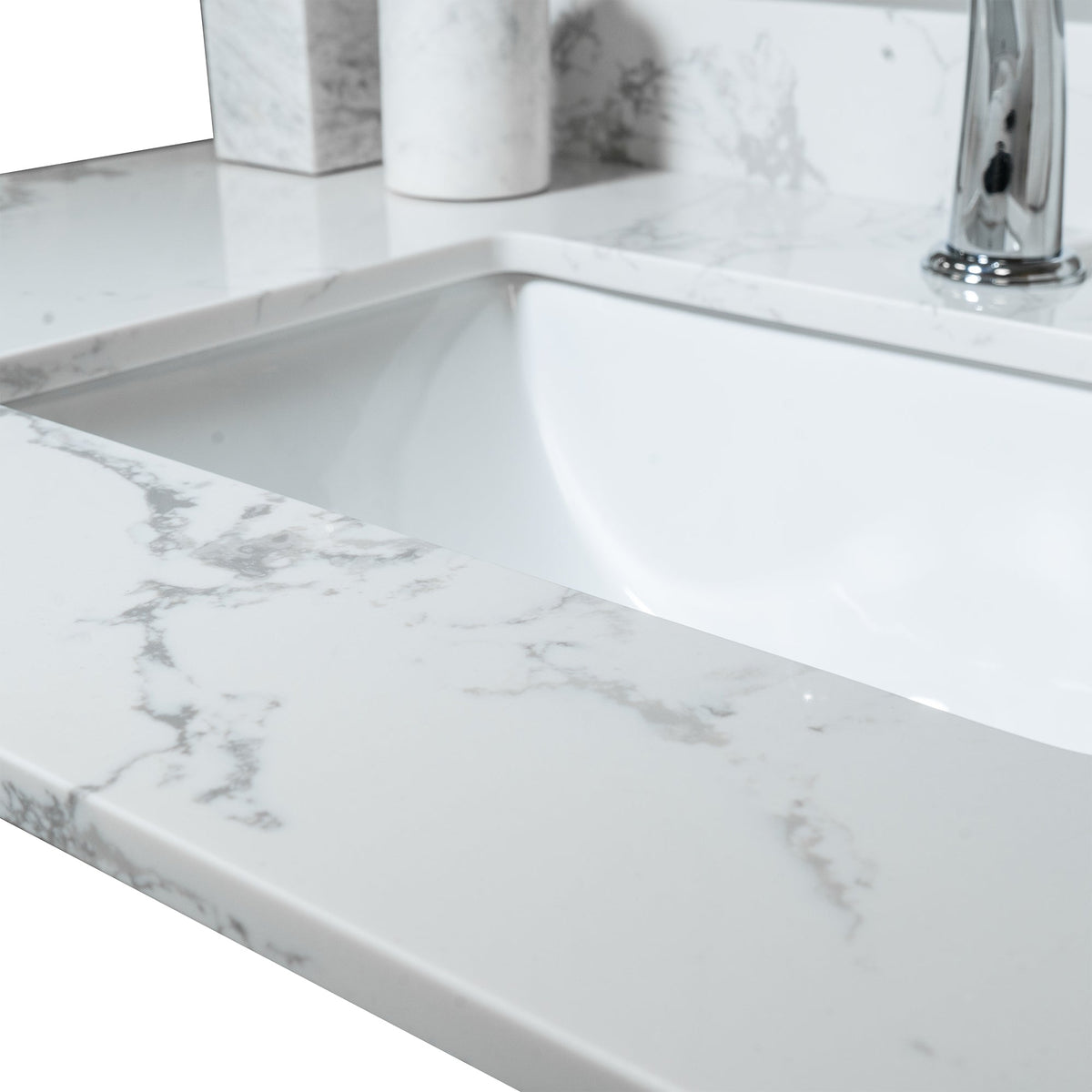 Montary 37-Inch Bathroom Vanity Top in Stone Carrara