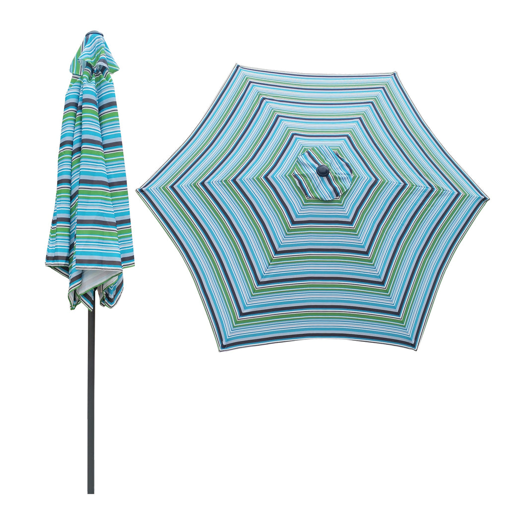 9Ft Umbrella - Blue Striped Canopy