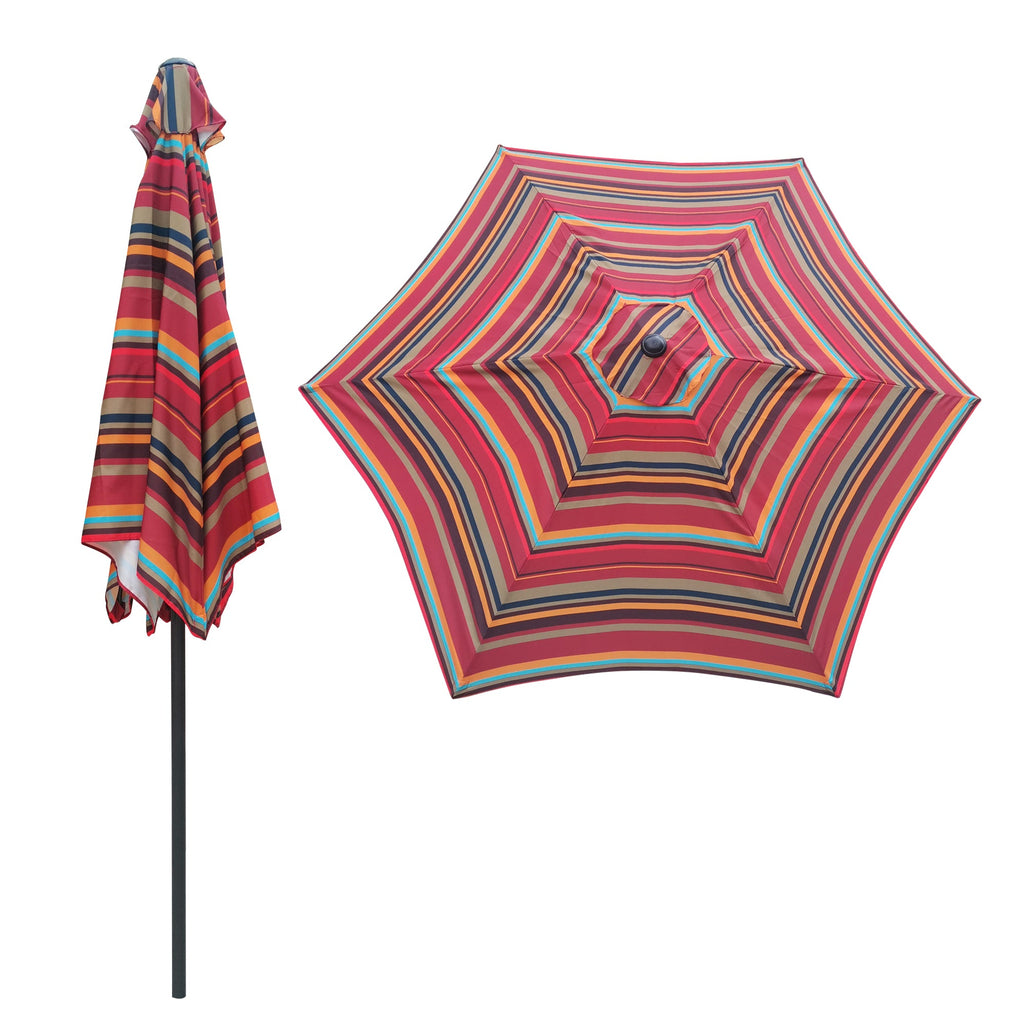 9Ft Umbrella - Blue Striped Canopy