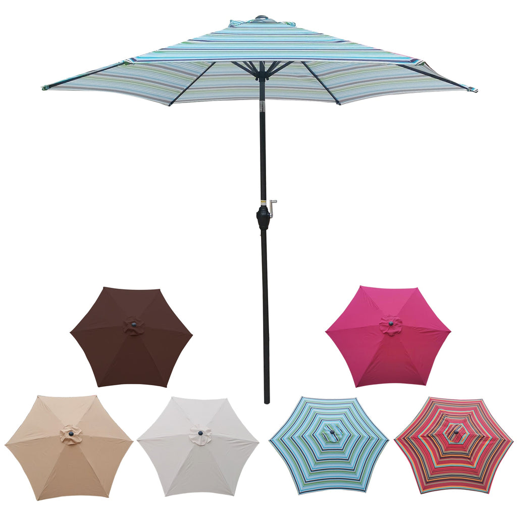 9Ft Umbrella - Blue Striped Canopy