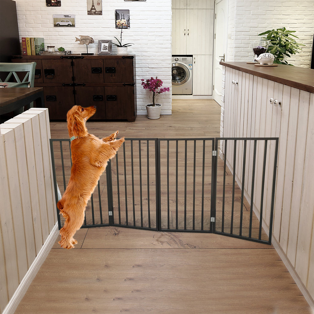 Pet Gate - Freestanding, Folding Dog Gate for Doorways and Stairs