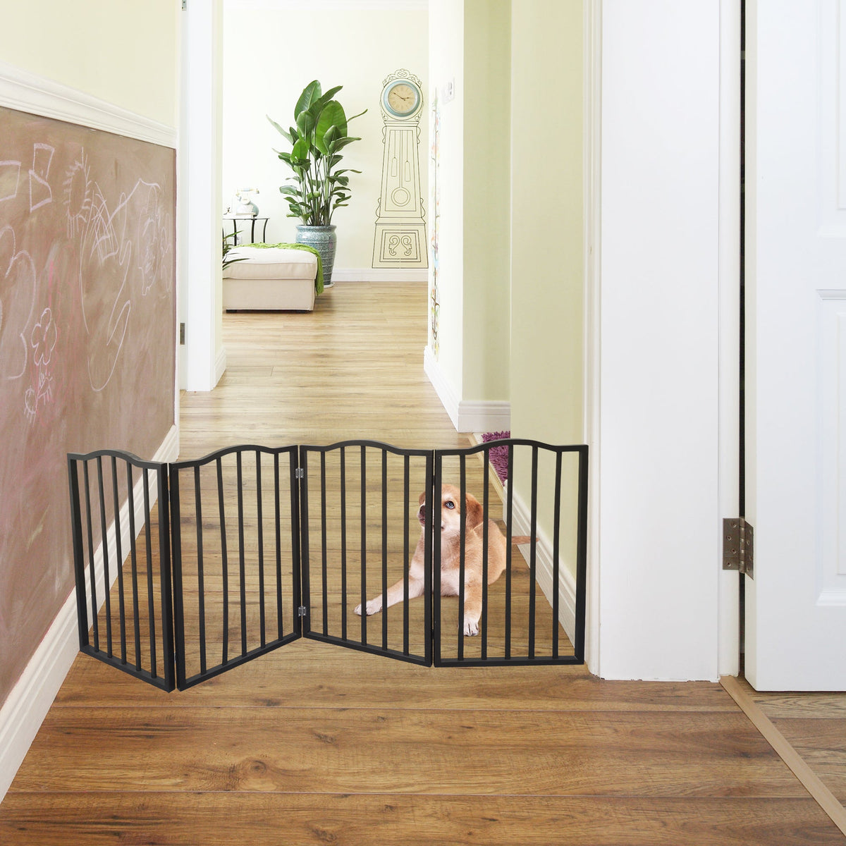 Freestanding Folding Pet Gate for Doorways and Stairs