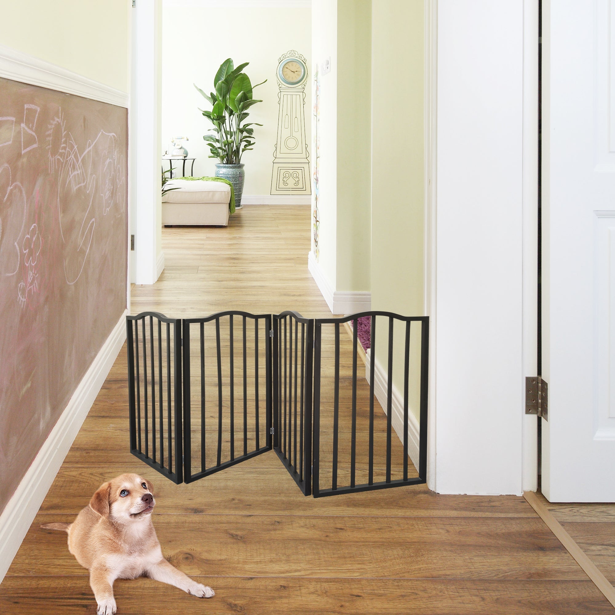 Freestanding Folding Pet Gate for Doorways and Stairs