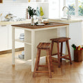 TOPMAX Solid Wood Rustic 3-Piece Kitchen Island Set