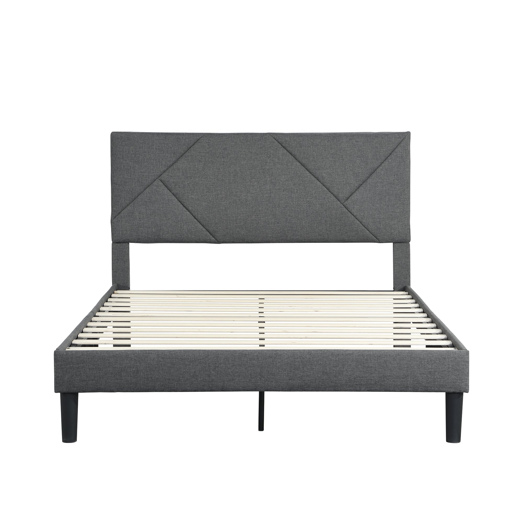 Full Size Upholstered Platform Bed Frame with Headboard