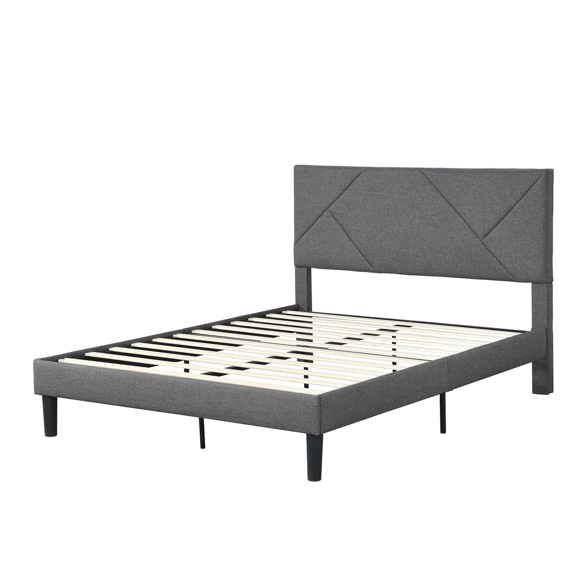 Full Size Upholstered Platform Bed Frame with Headboard