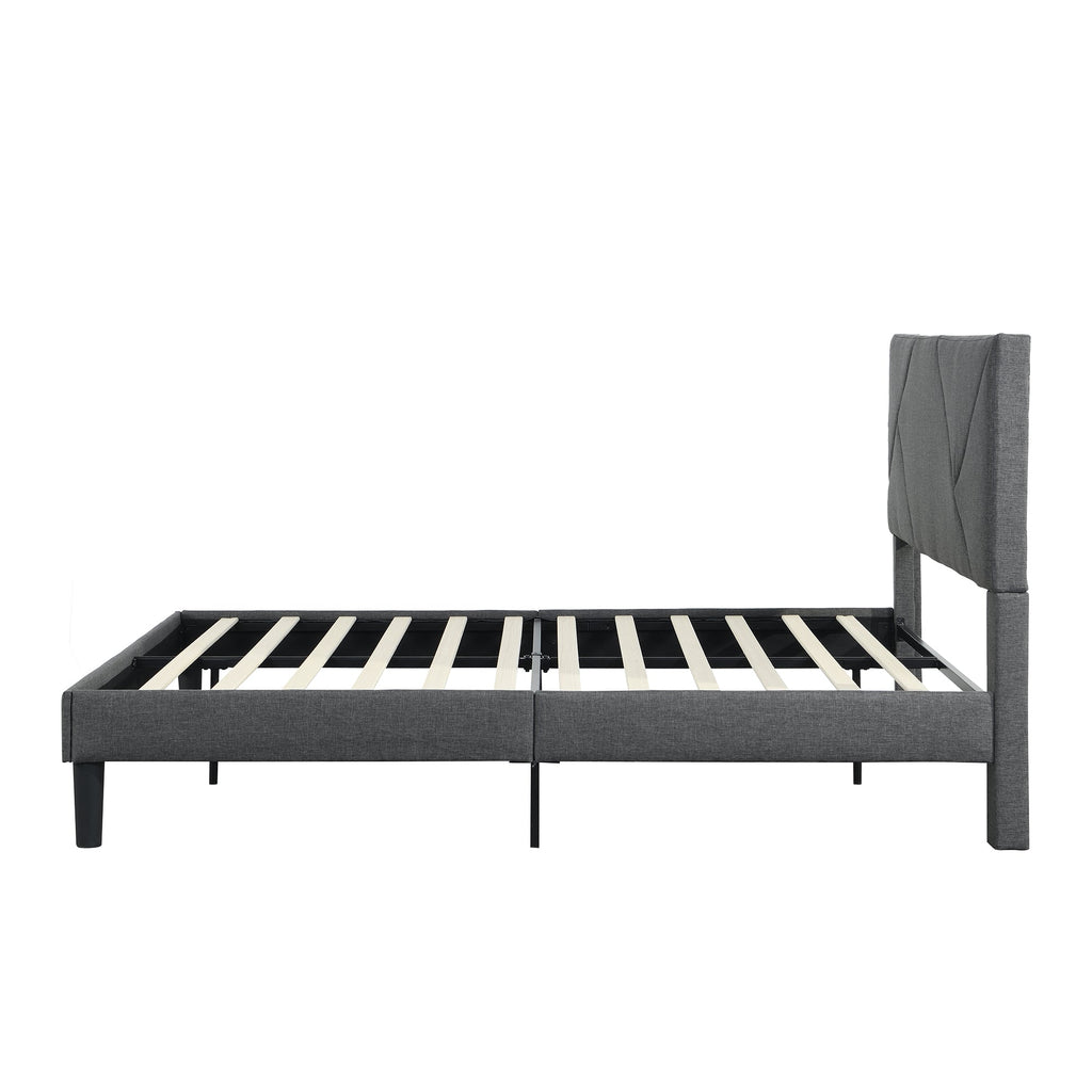 Full Size Upholstered Platform Bed Frame with Headboard