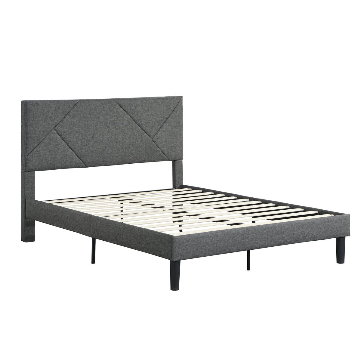 Full Size Upholstered Platform Bed Frame with Headboard