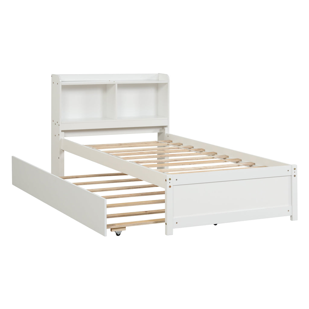 Twin Bed with Trundle and Bookcase
