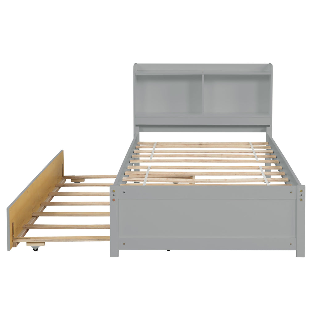 Twin Bed with Trundle and Bookcase