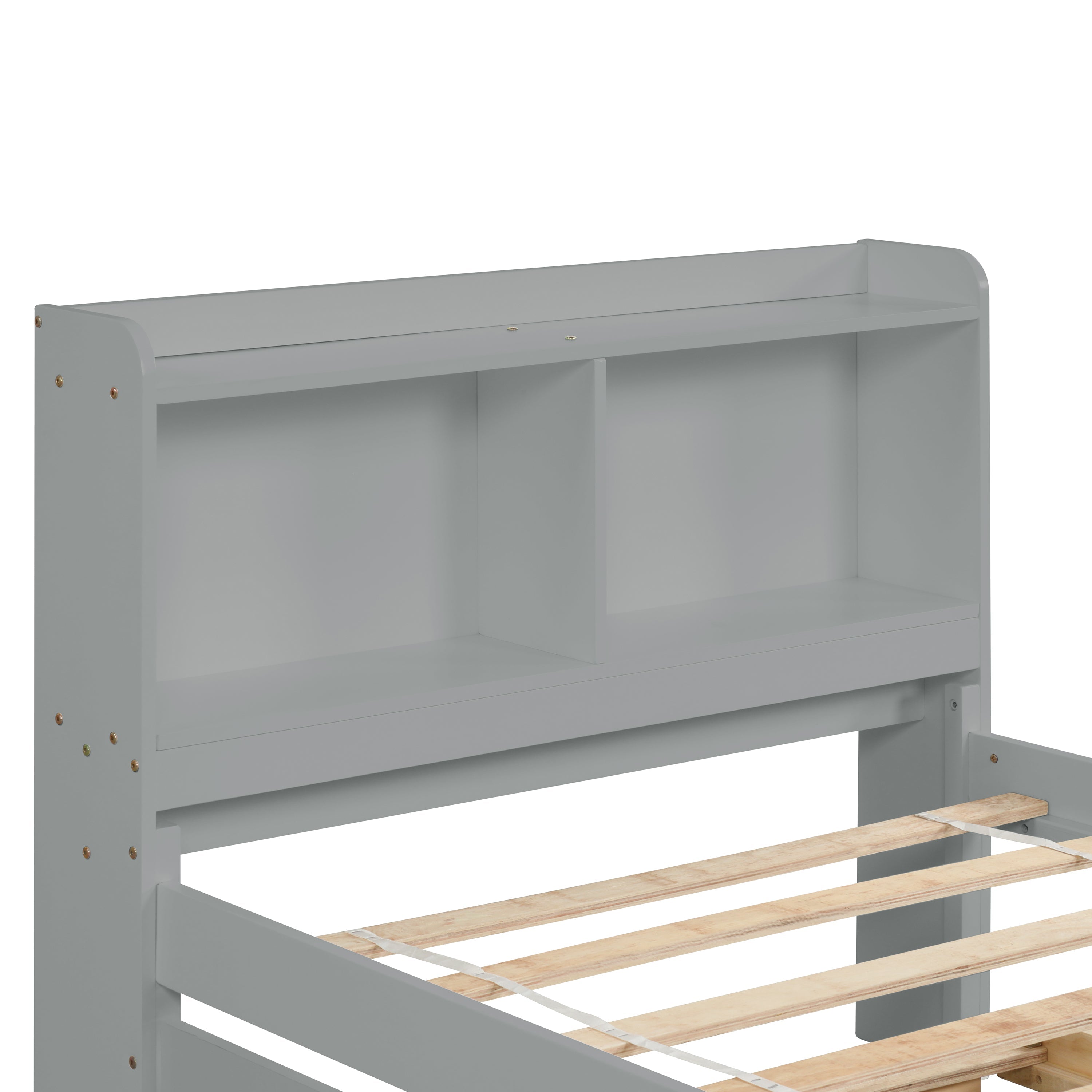 Twin Bed with Trundle and Bookcase