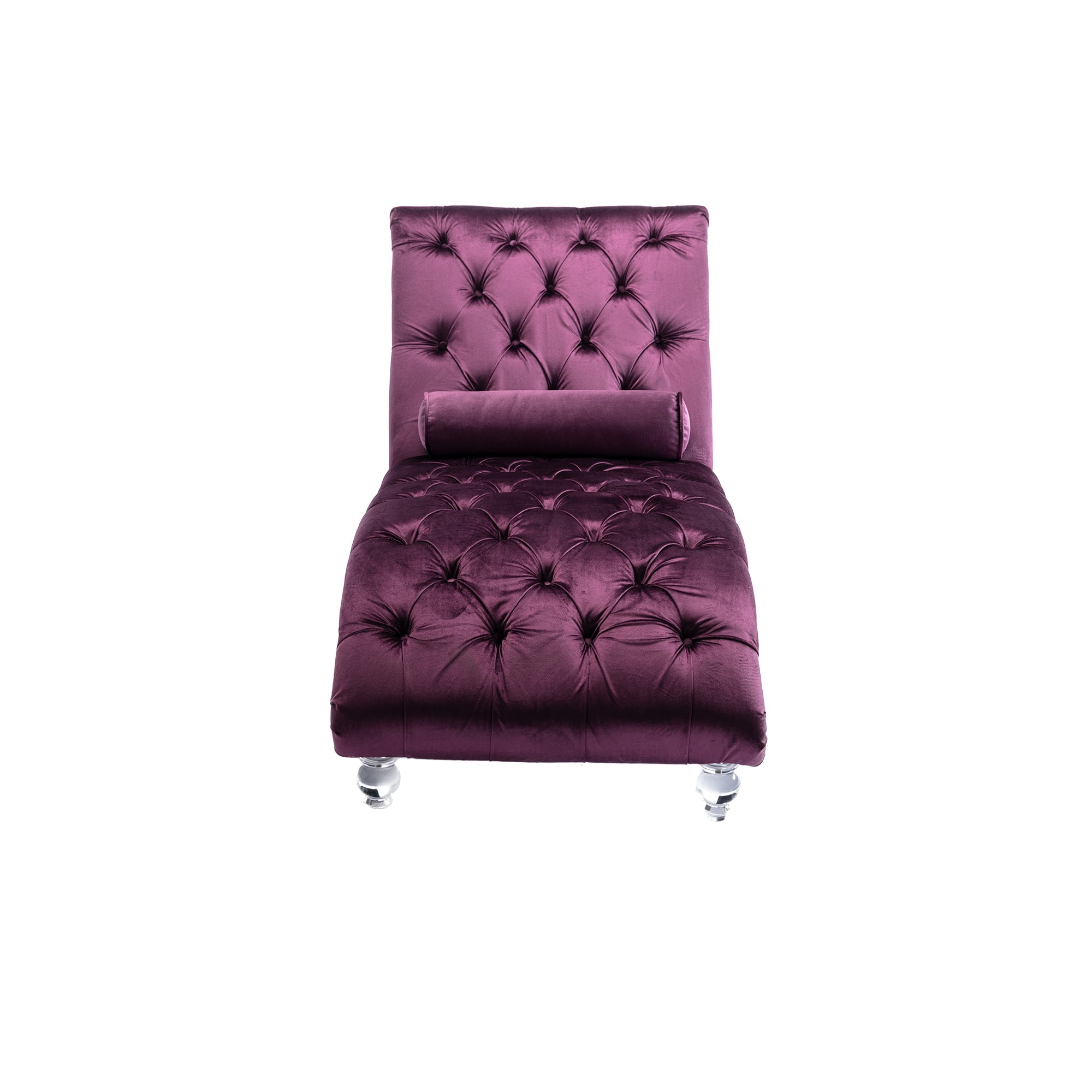 Velvet Chaise Lounge Indoor Chair (Purple Velvet)