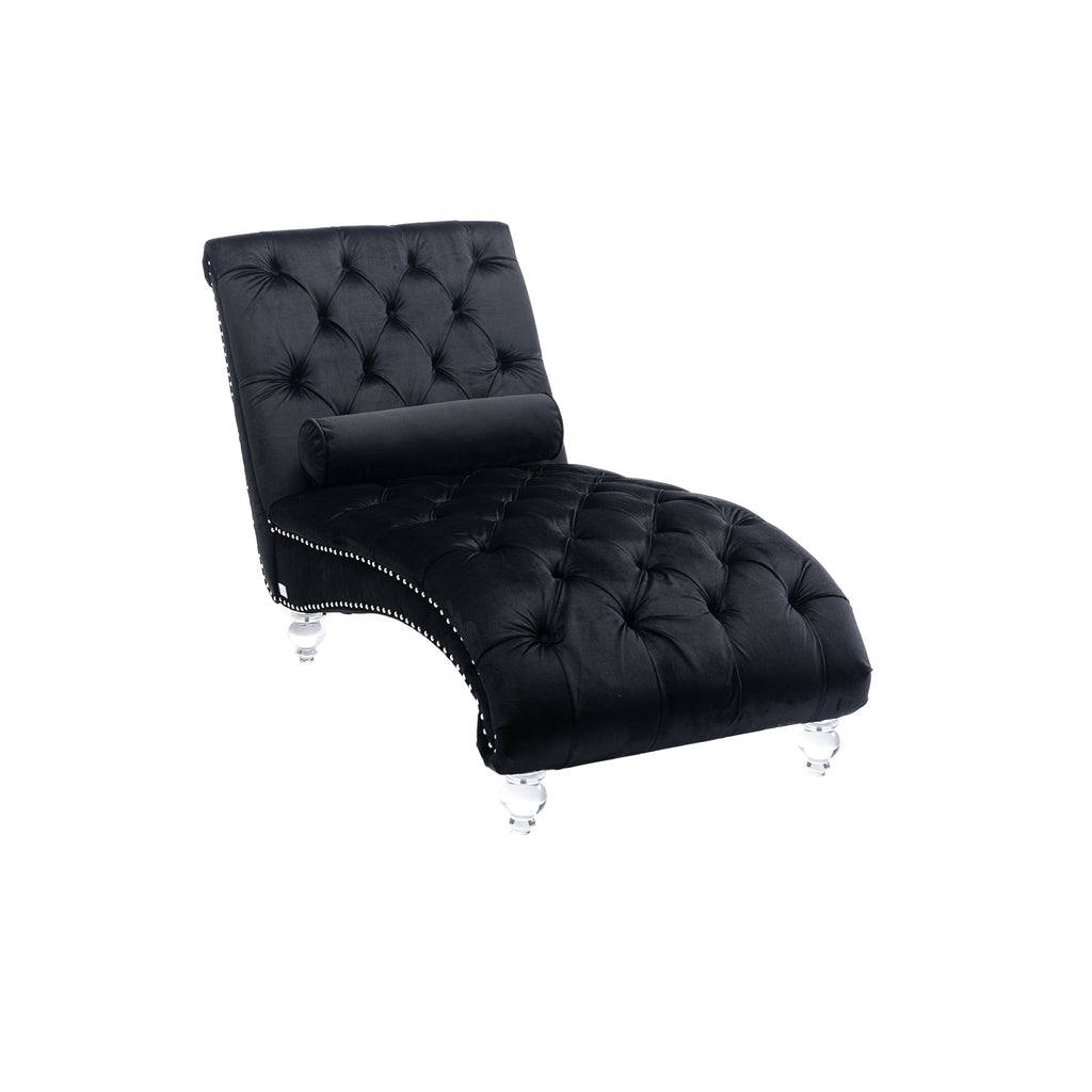 Velvet Chaise Lounge Indoor - Button-Tufted Upholstered Chair