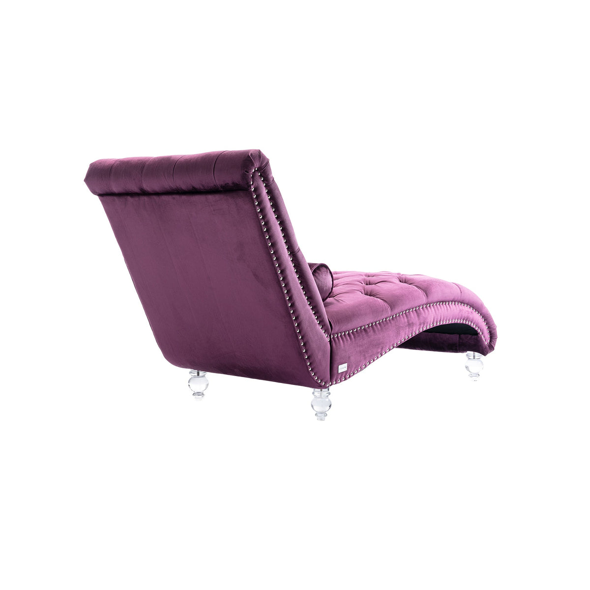 Velvet Chaise Lounge Indoor Chair (Purple Velvet)