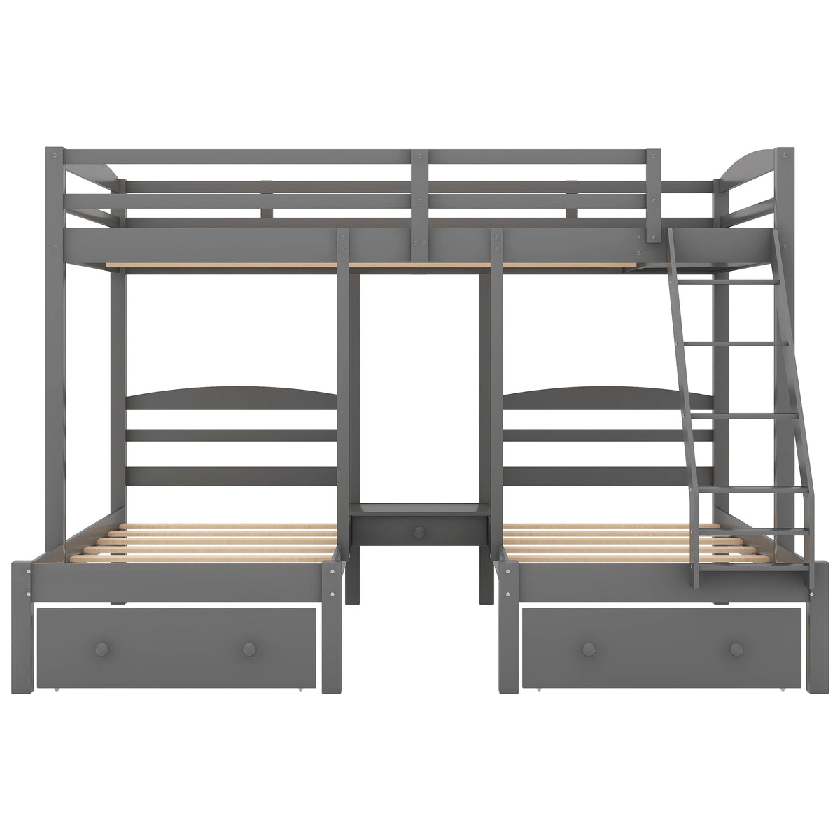 Full Over Twin & Twin Bunk Bed with Drawers