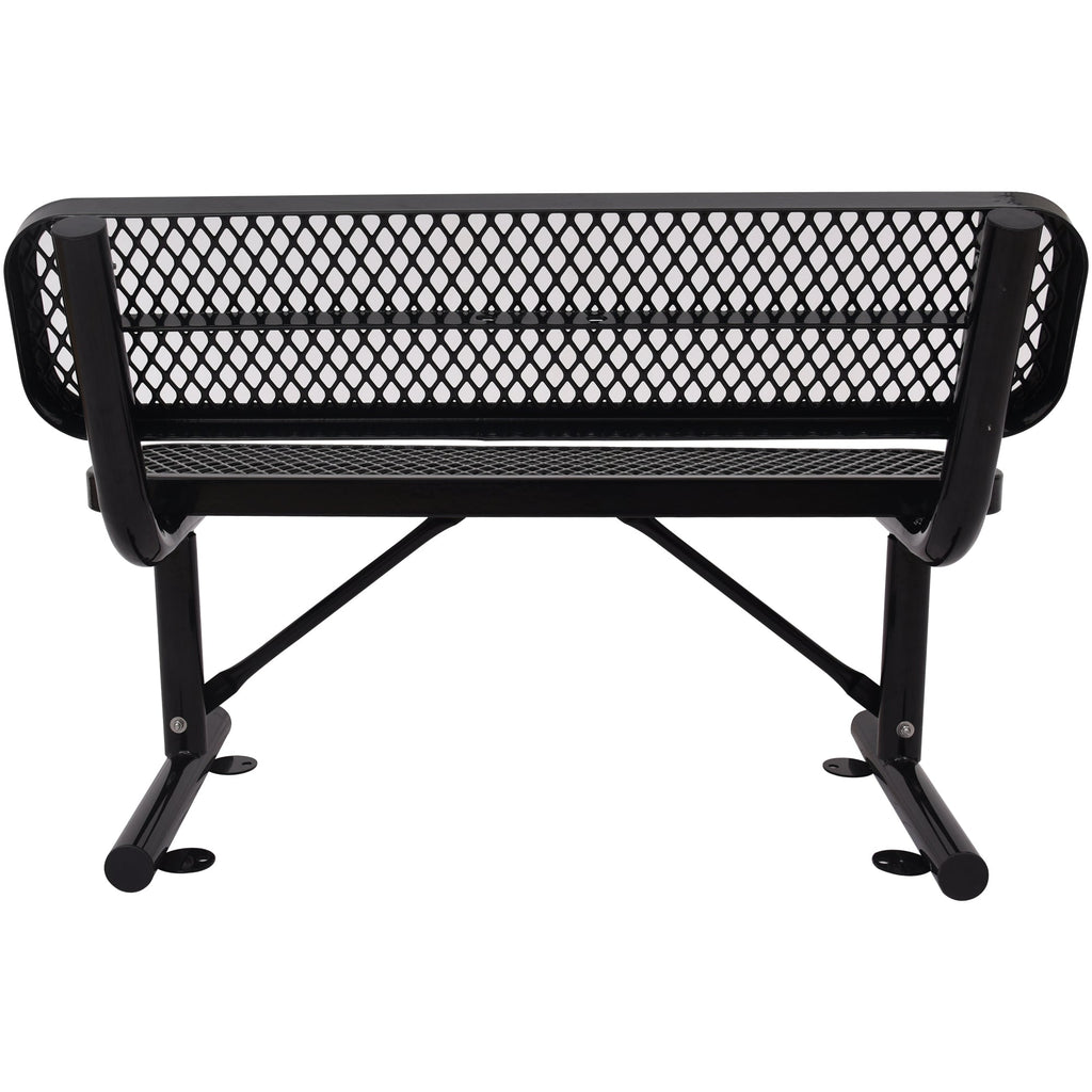 4 Ft. Outdoor Steel Bench With Backrest