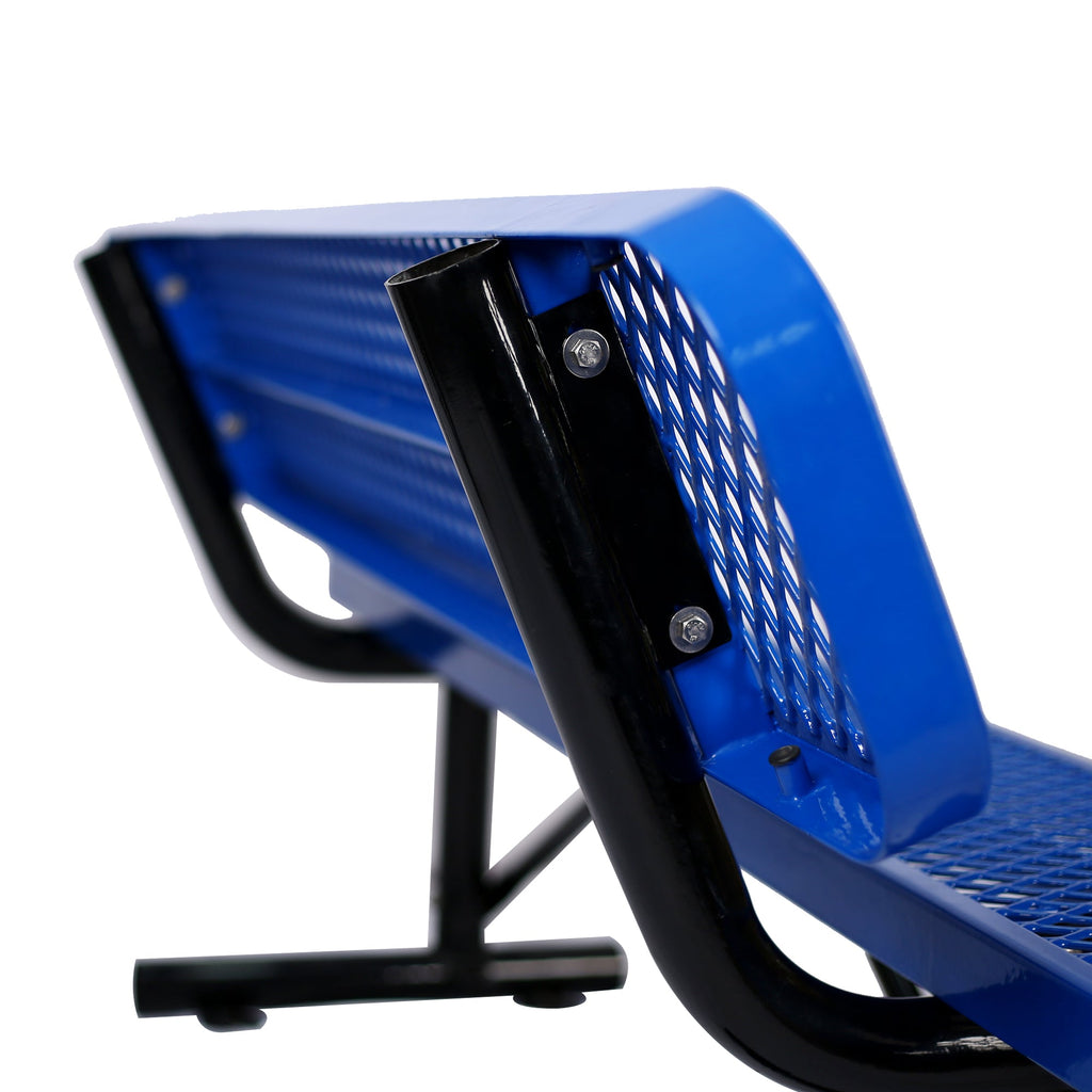 6 ft. Outdoor Steel Bench with Backrest