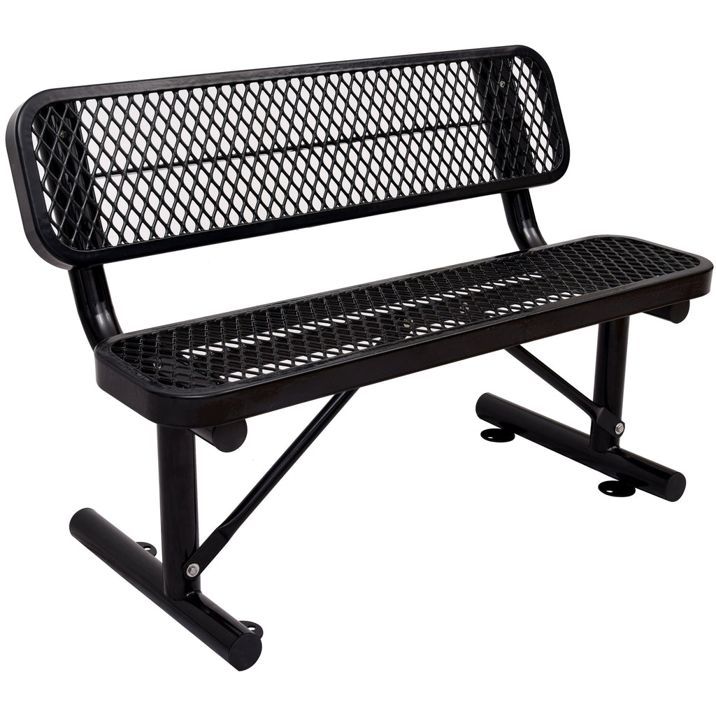 4 Ft. Outdoor Steel Bench With Backrest