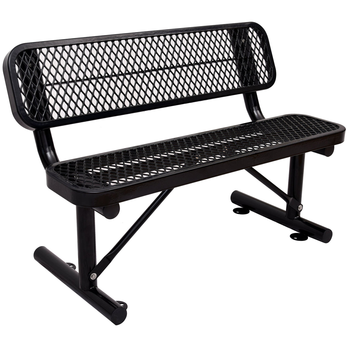 4 Ft. Outdoor Steel Bench With Backrest