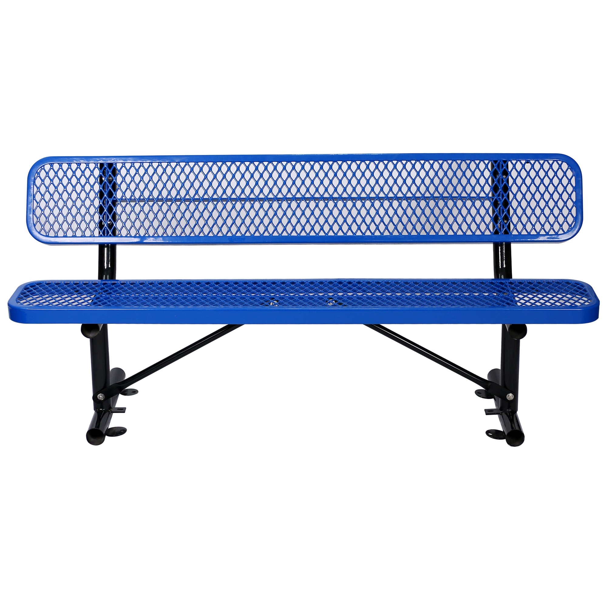 6 ft. Outdoor Steel Bench with Backrest