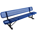 8 ft Outdoor Steel Bench with Backrest