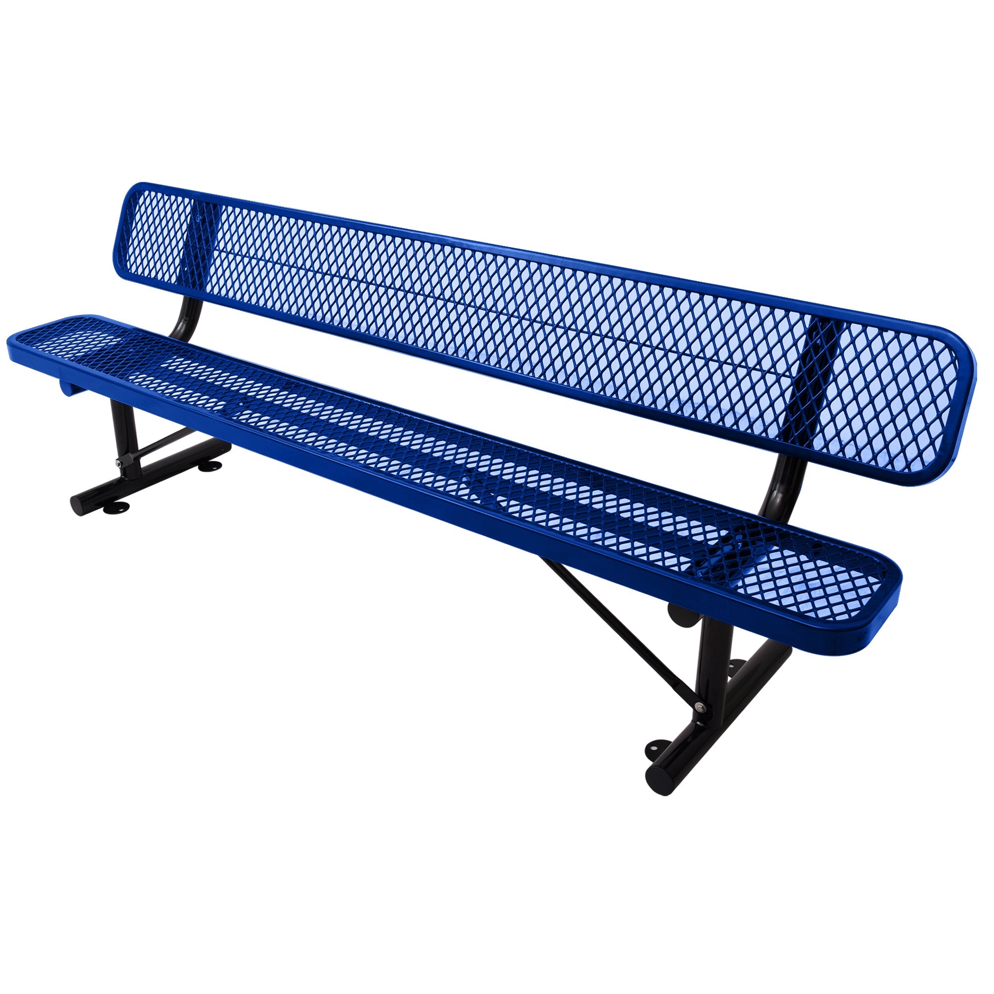 8 ft Outdoor Steel Bench with Backrest