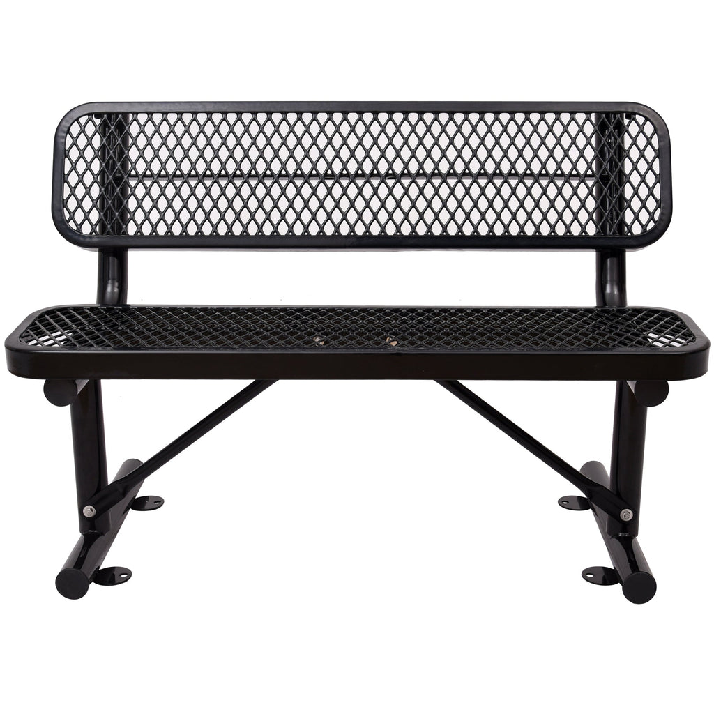 4 Ft. Outdoor Steel Bench With Backrest