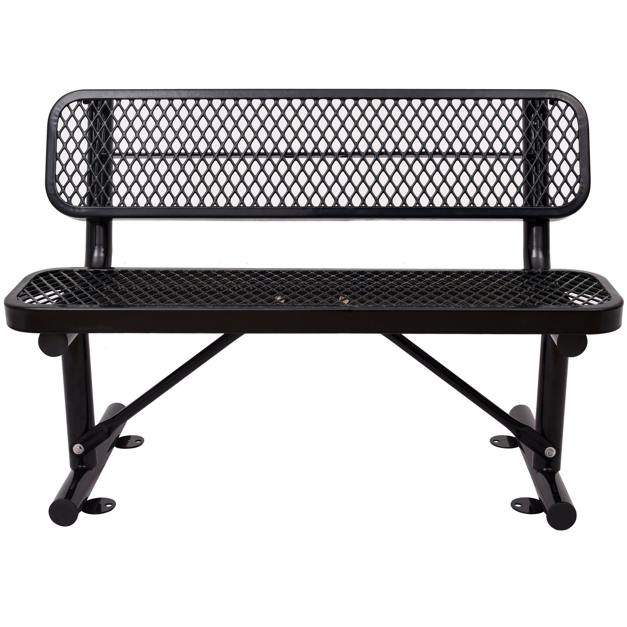 4 Ft. Outdoor Steel Bench With Backrest