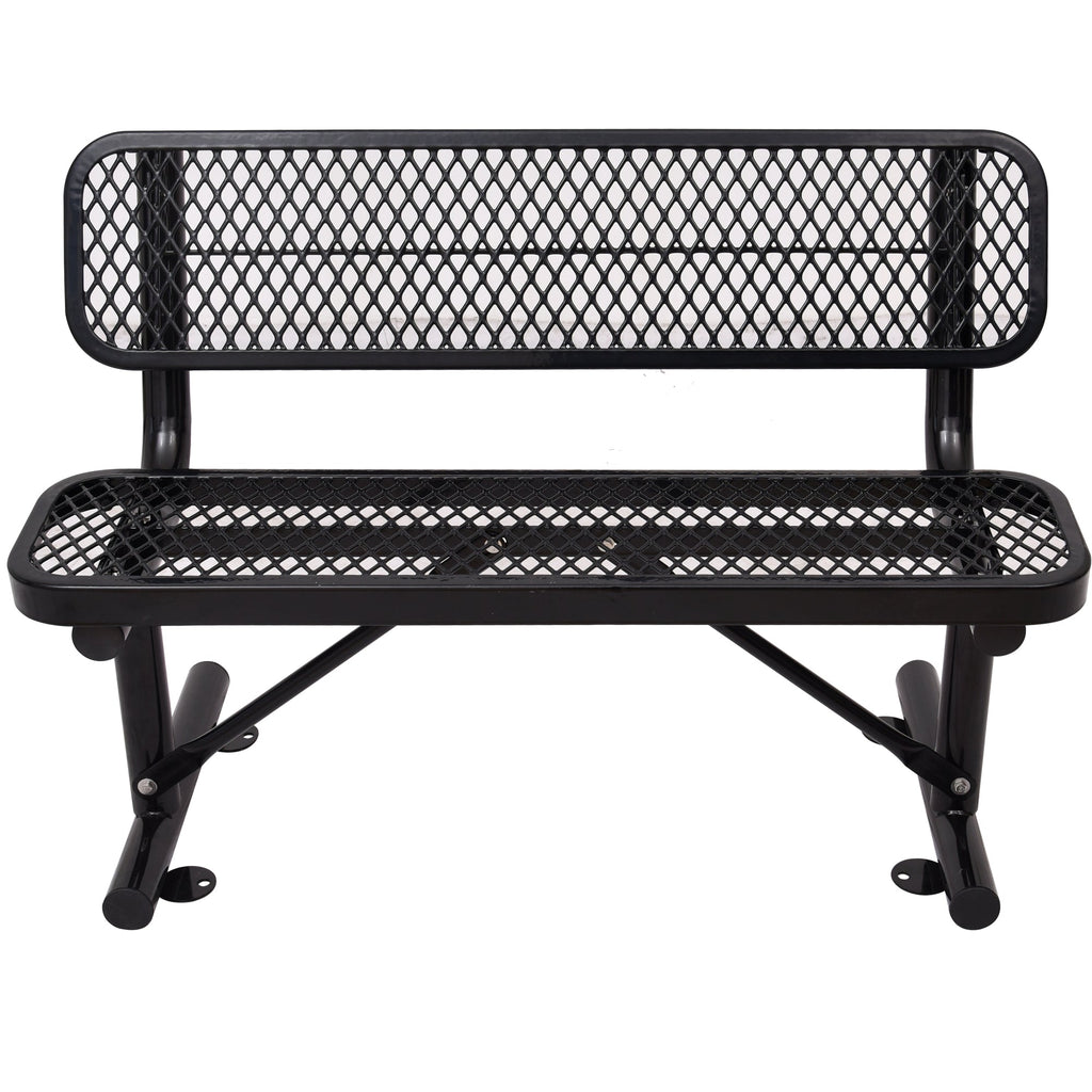 4 Ft. Outdoor Steel Bench With Backrest